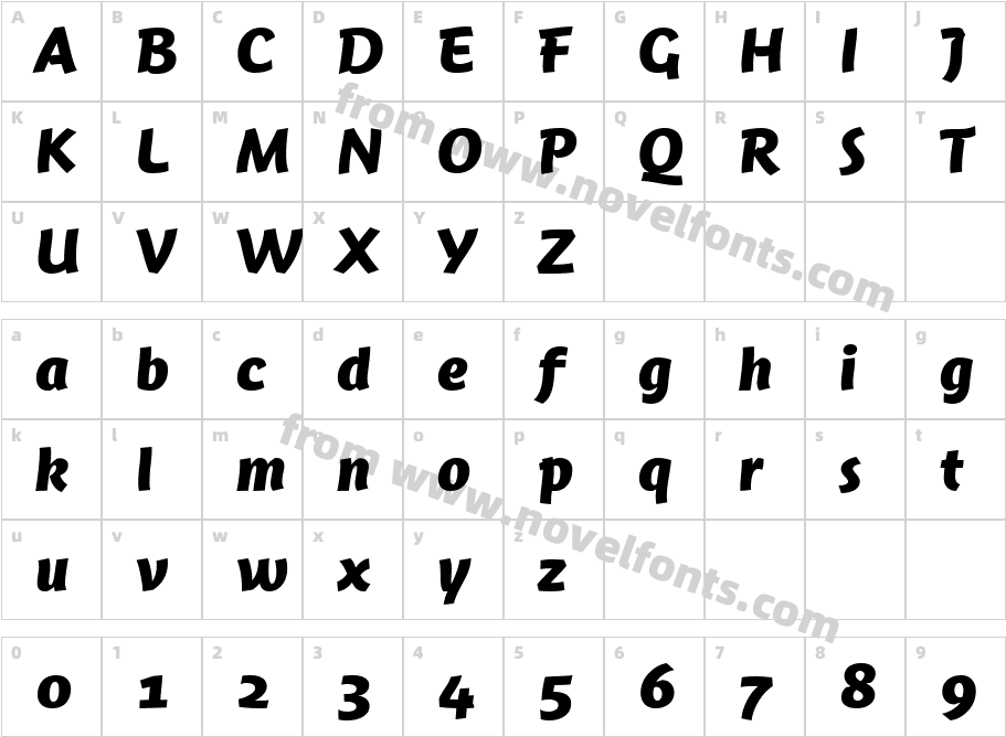 Jambono BoldCharacter Map