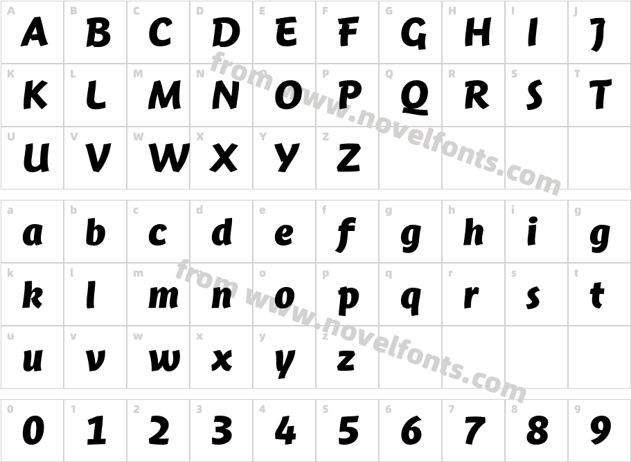 JambonoTF BoldCharacter Map