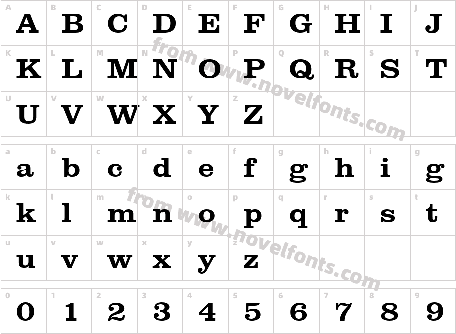 James Becker BoldCharacter Map