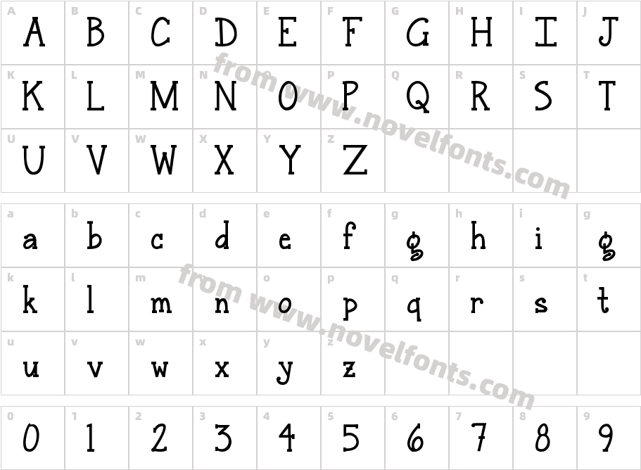 Janda Snickerdoodle Serif BoldCharacter Map