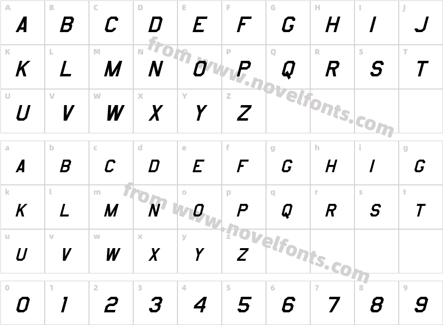 Jefferies ItalicCharacter Map