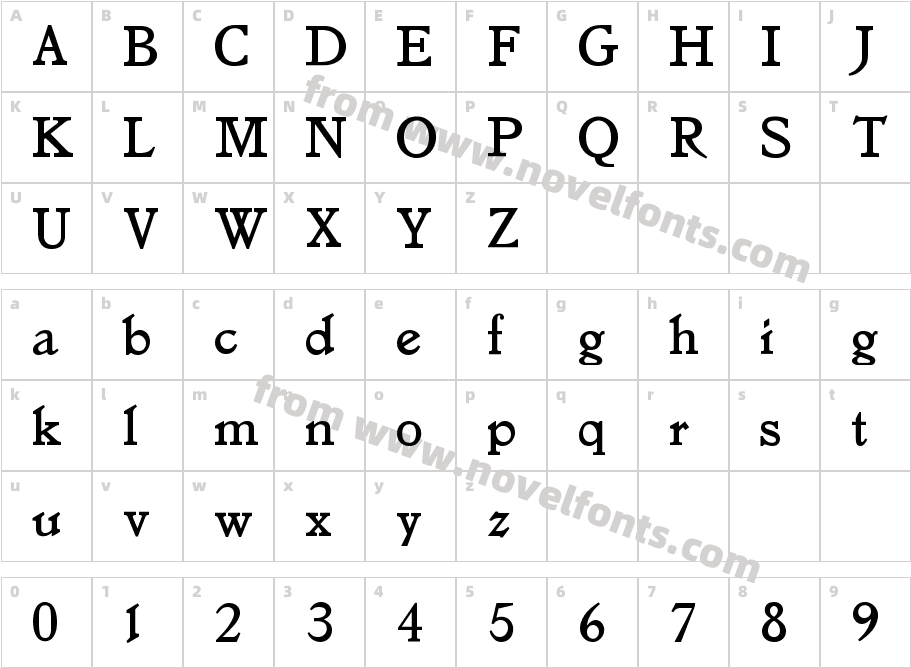 JensonTTFCharacter Map