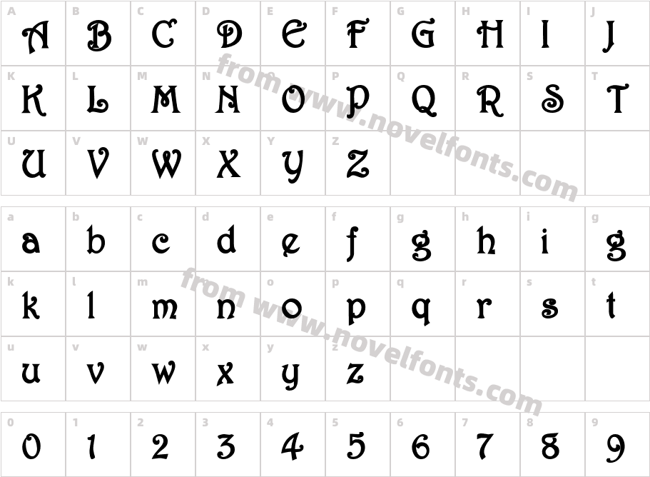 Jessamine ScriptSSK BoldCharacter Map