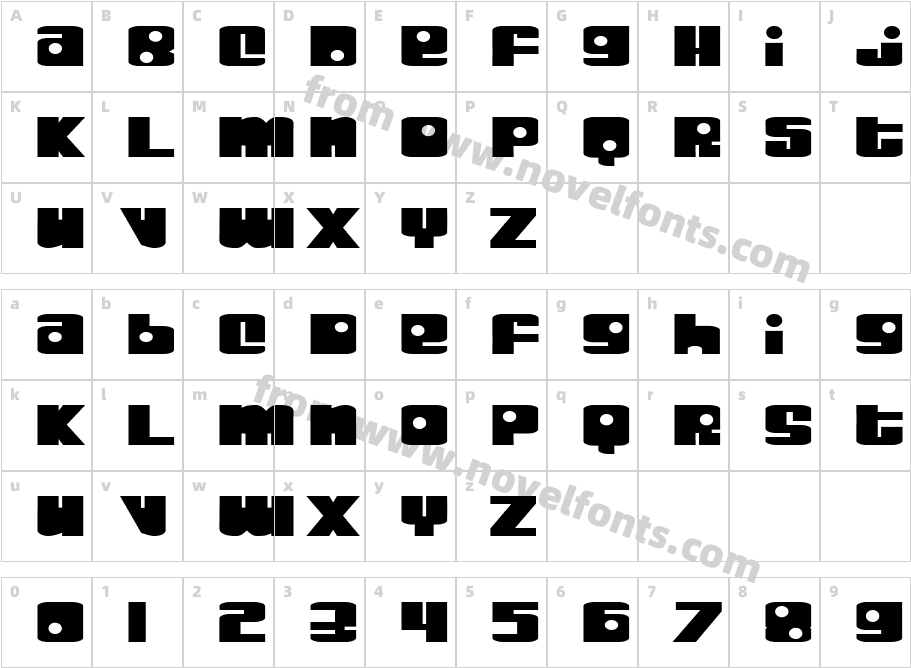 Jiffy TypeCharacter Map