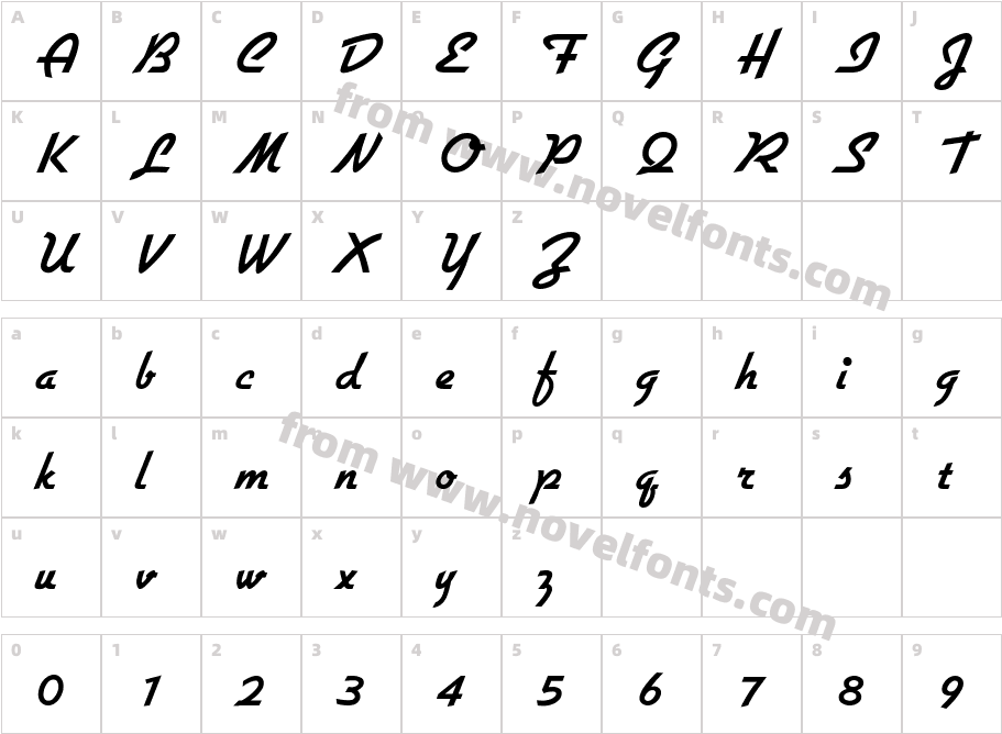 Jillian Gothic BoldCharacter Map