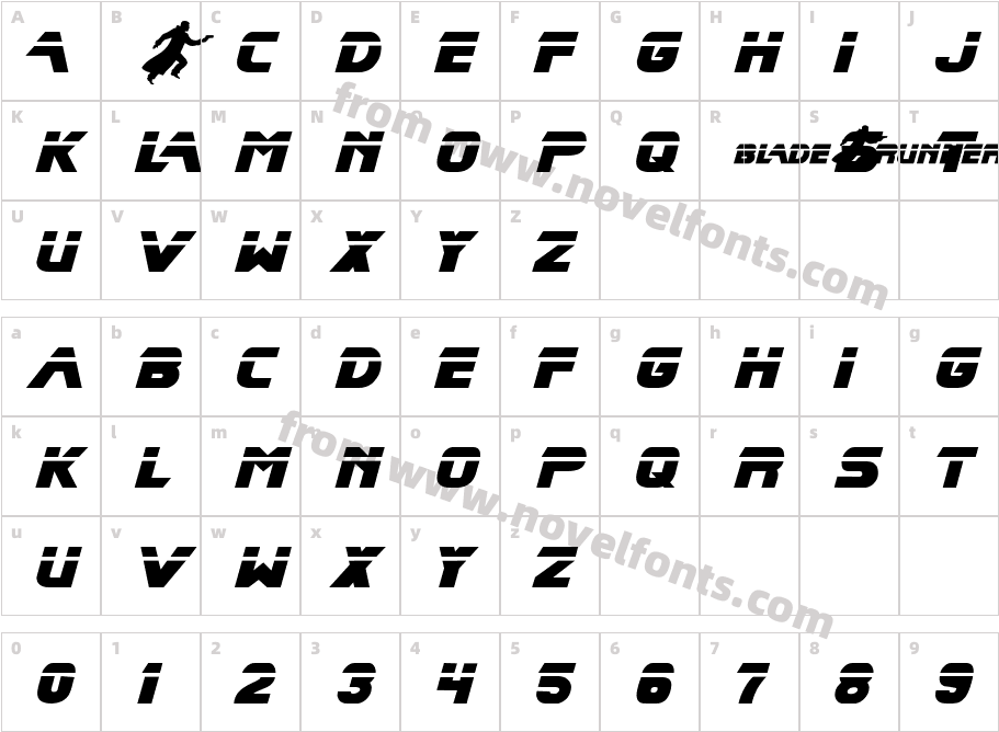 Blade Runner Movie Font 2Character Map