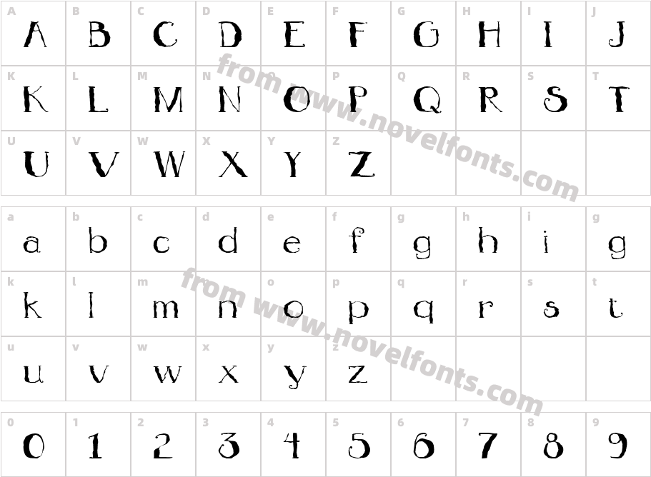 Jitterbug ICGCharacter Map