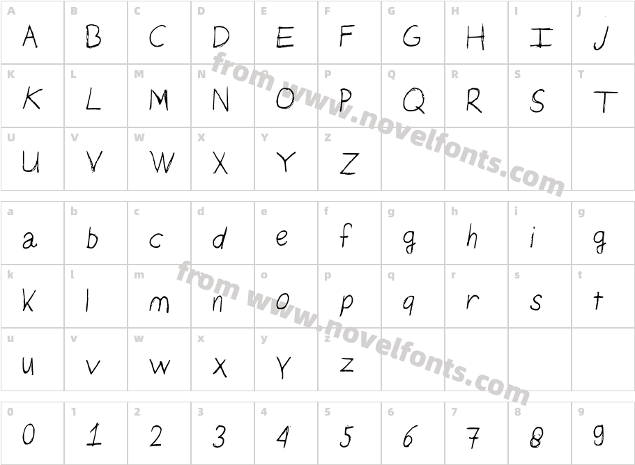 Jolandas Creative Story FontCharacter Map