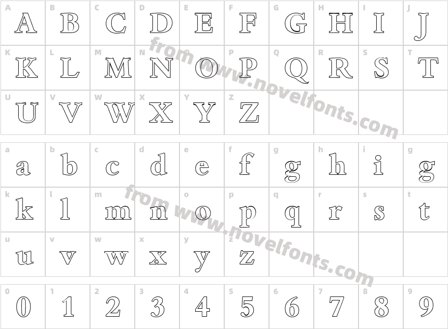 Joshua Becker Outline BoldCharacter Map