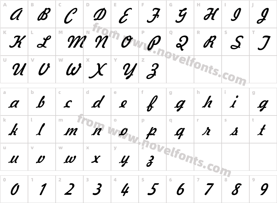 Jott 44 ItalicCharacter Map