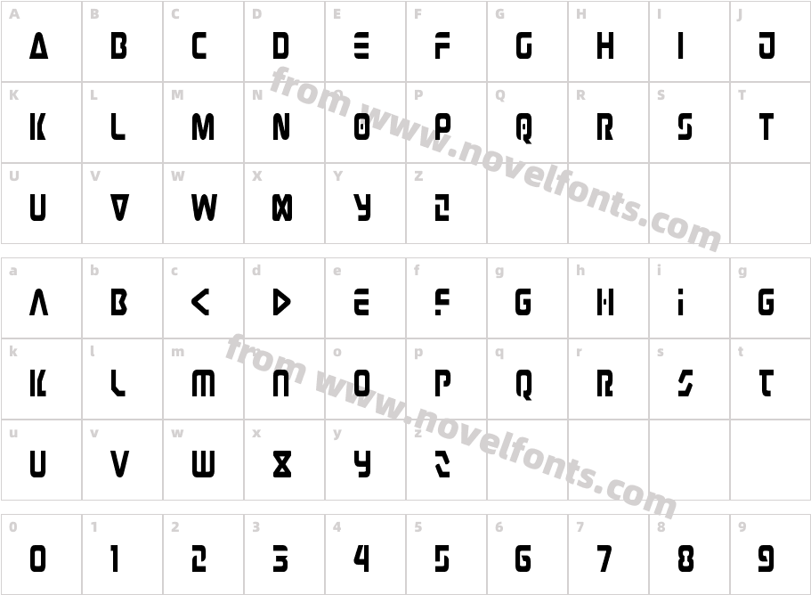 Judge CondensedCharacter Map