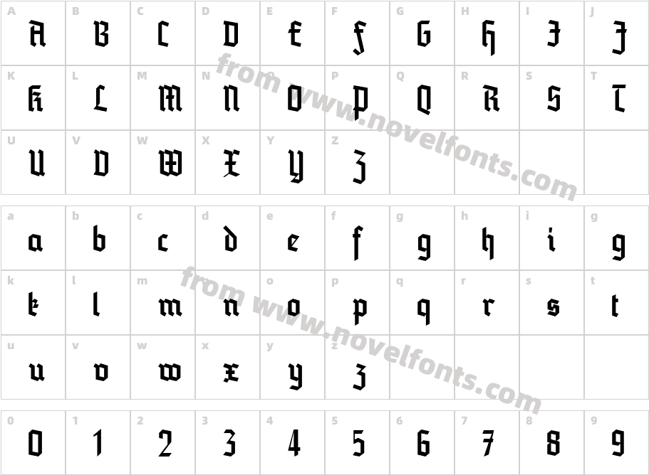 Blankenburg_UNZ1A ItalicCharacter Map