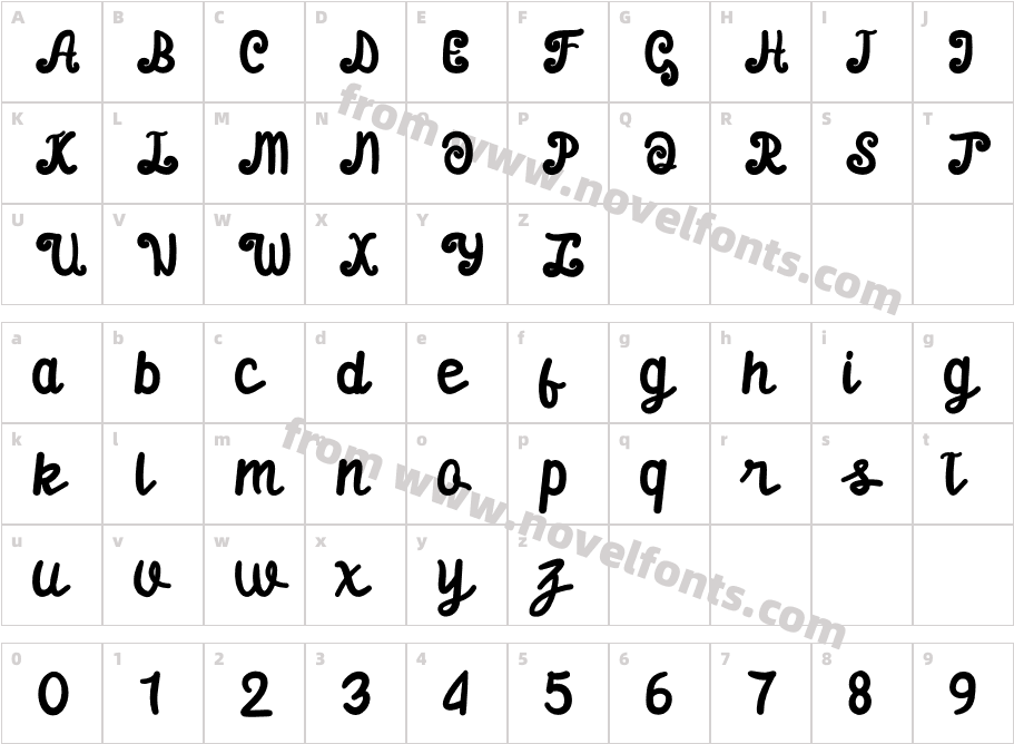 Kaltrinas RegularCharacter Map