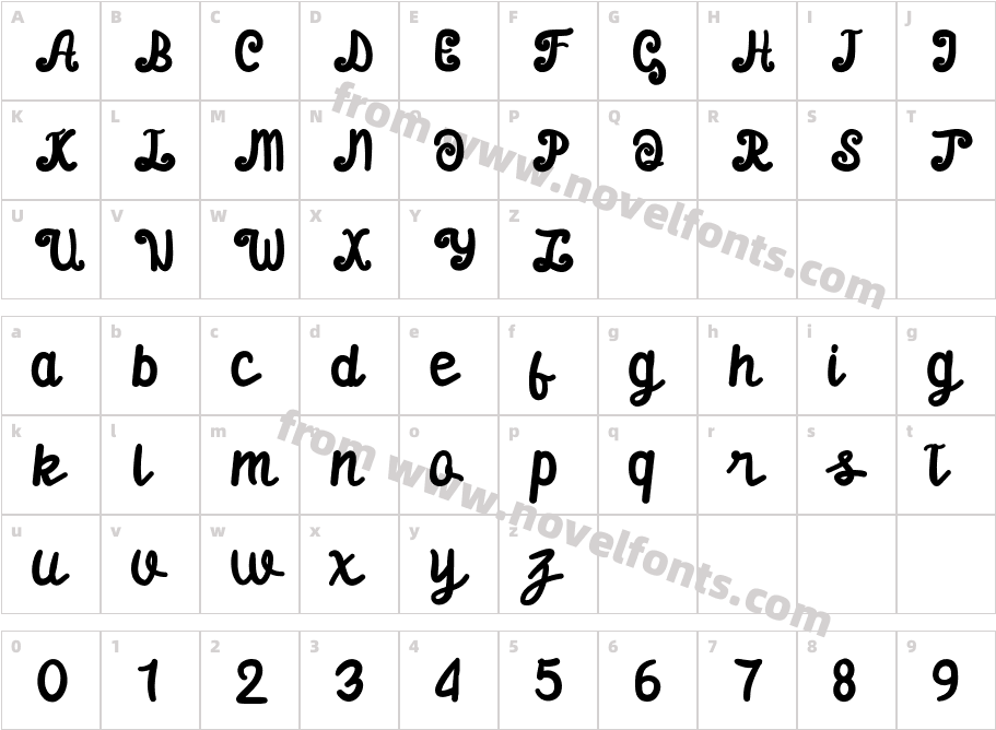 Kaltrinas RegularCharacter Map