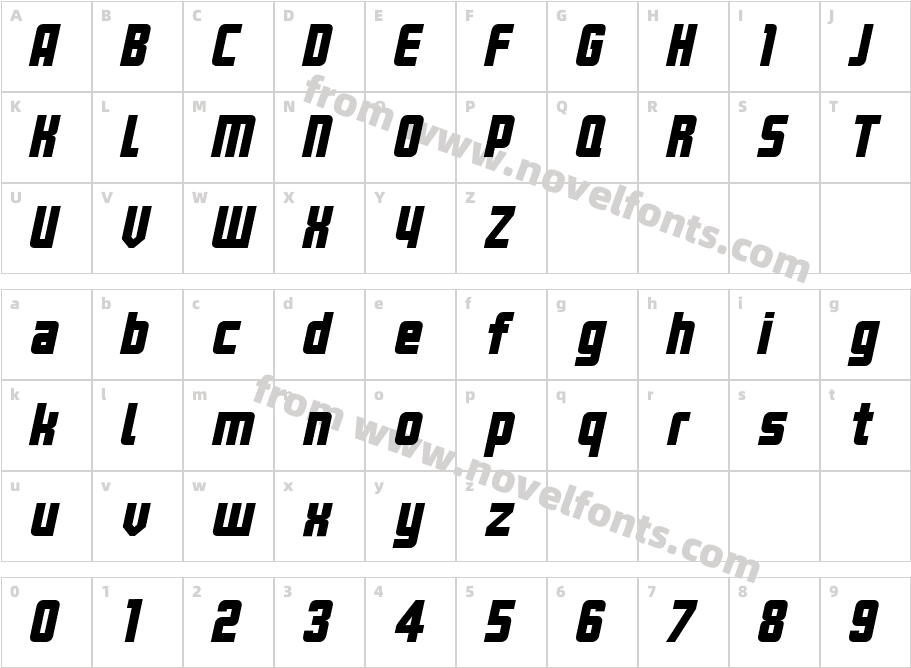 Kanal ItalicCharacter Map