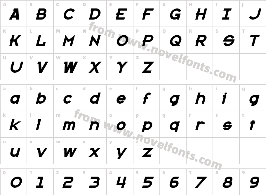 Kanno Bold ItalicCharacter Map