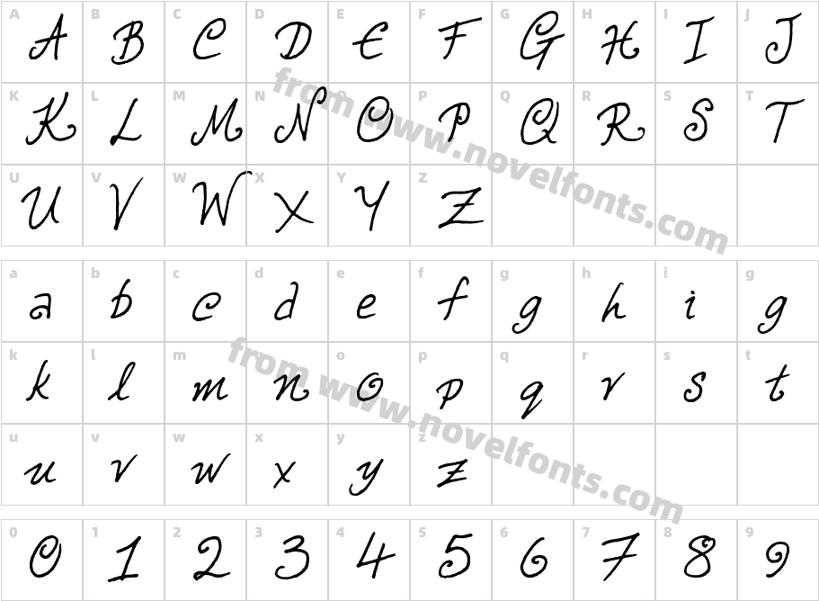 Kari Katzi FontCharacter Map