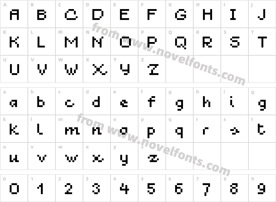 Blau 7ptCharacter Map