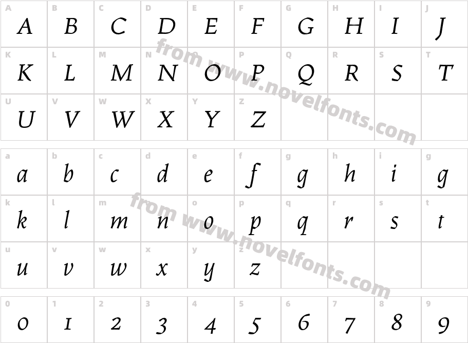 Karol ItalicCharacter Map