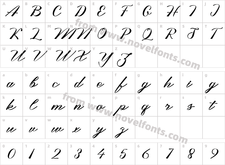 Kattline RegularCharacter Map