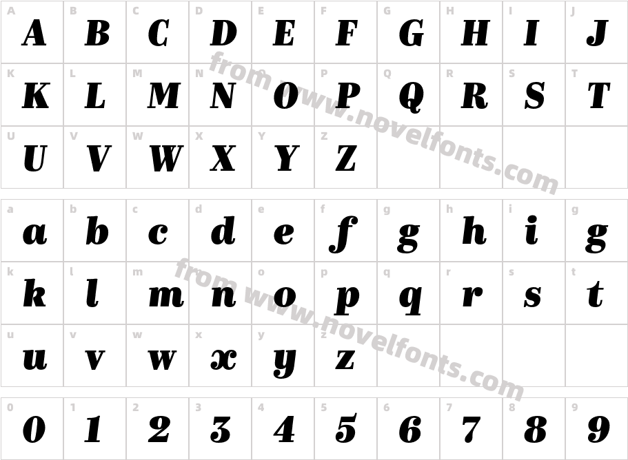 Kazimir Black ItalicCharacter Map