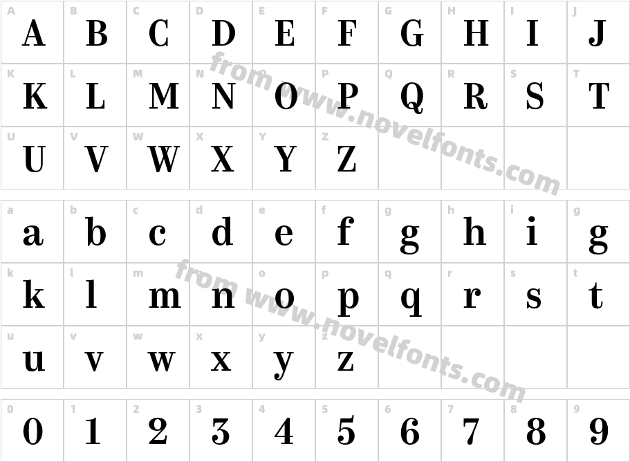 Kazimir MediumCharacter Map