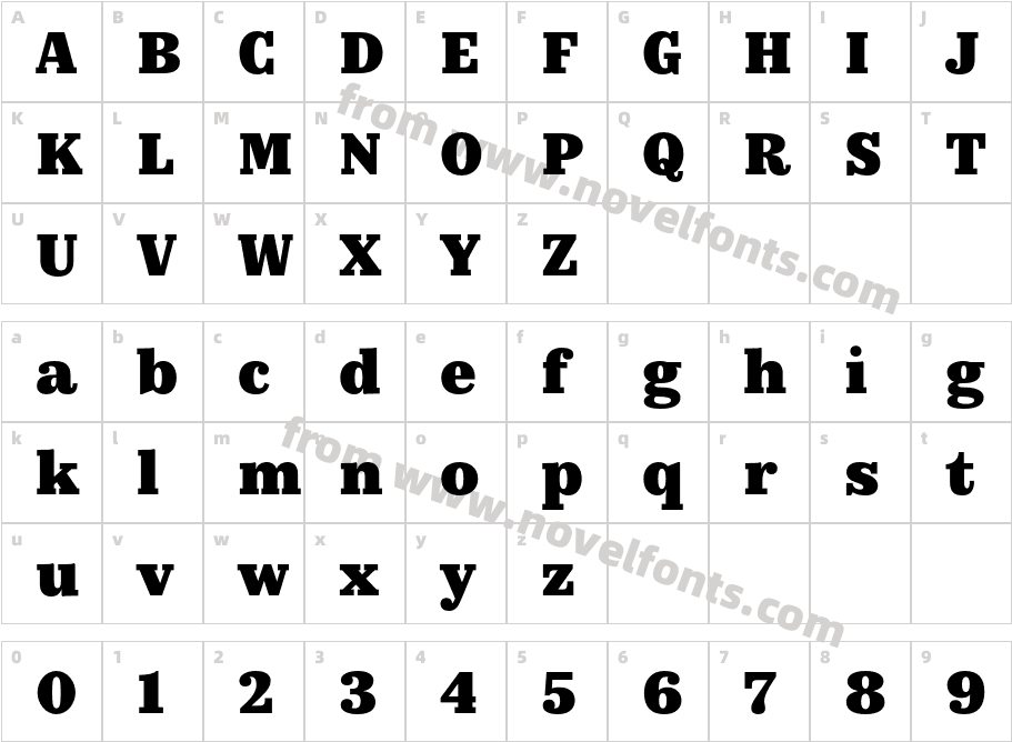 Kazimir Text BlackCharacter Map