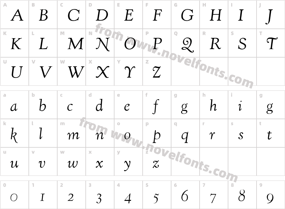 KennerlyH ItalicCharacter Map