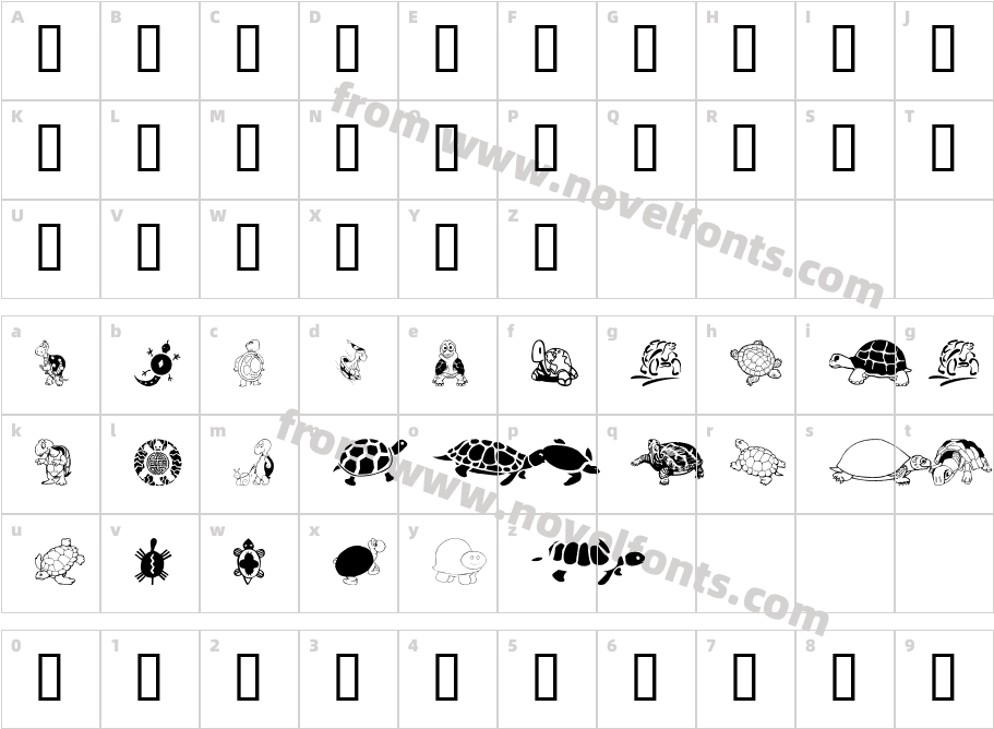 Keyas TurtlesCharacter Map