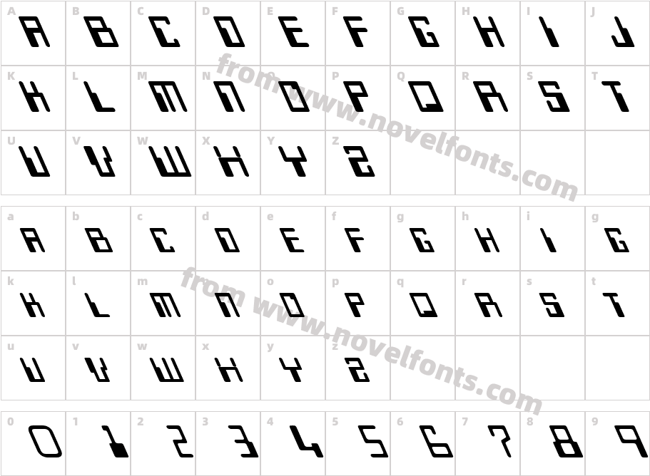 Keypunch LeftieCharacter Map