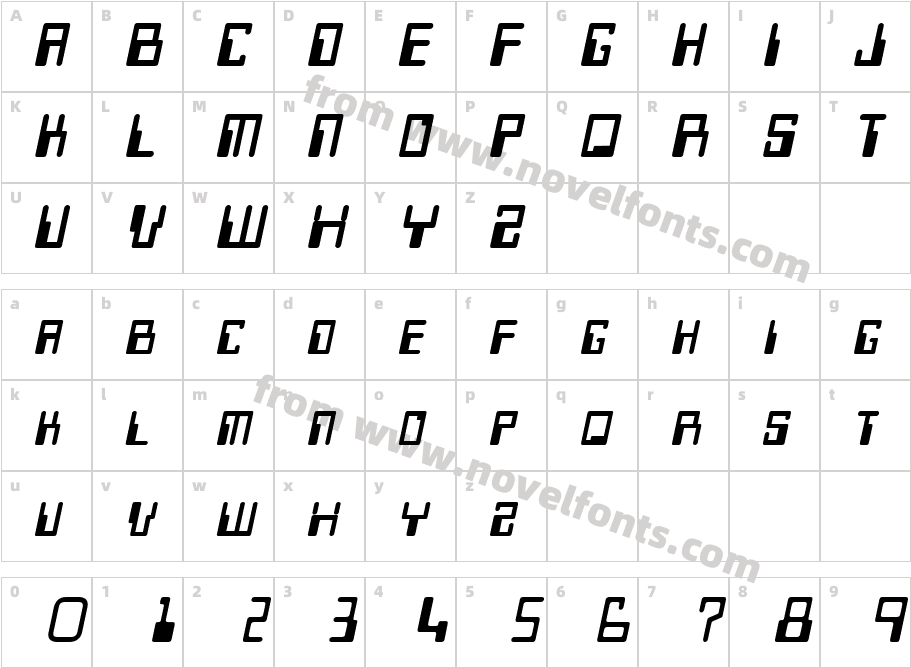 Keys ItalicCharacter Map