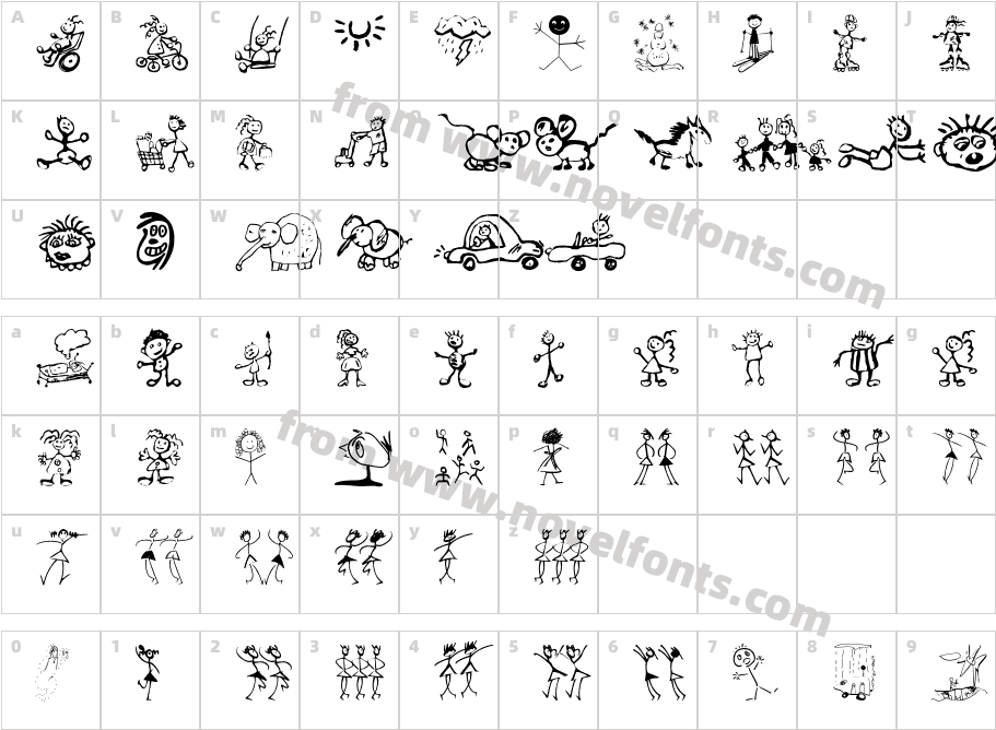 KidsfontoneCharacter Map