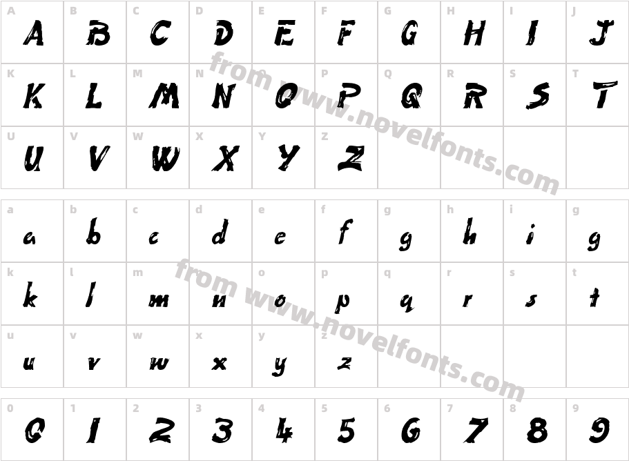 Kidz OnlySSK ItalicCharacter Map