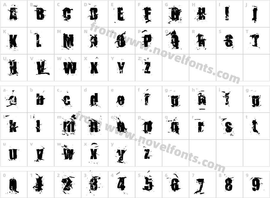 Killer Ants BoldCharacter Map