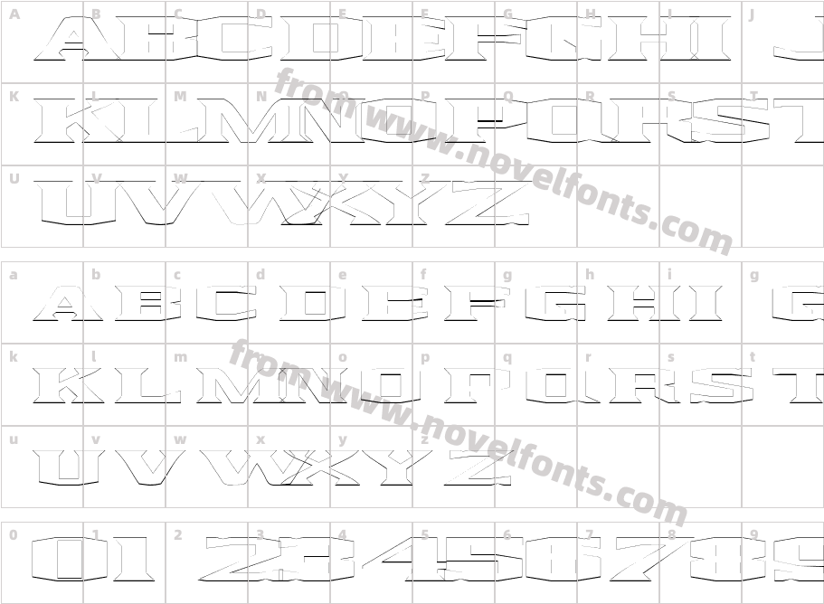 Kingfresh Outline RegularSWFTECharacter Map