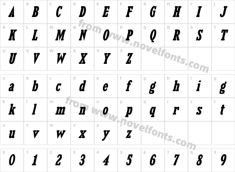 KingsbridgeCdRg-BoldItalicCharacter Map
