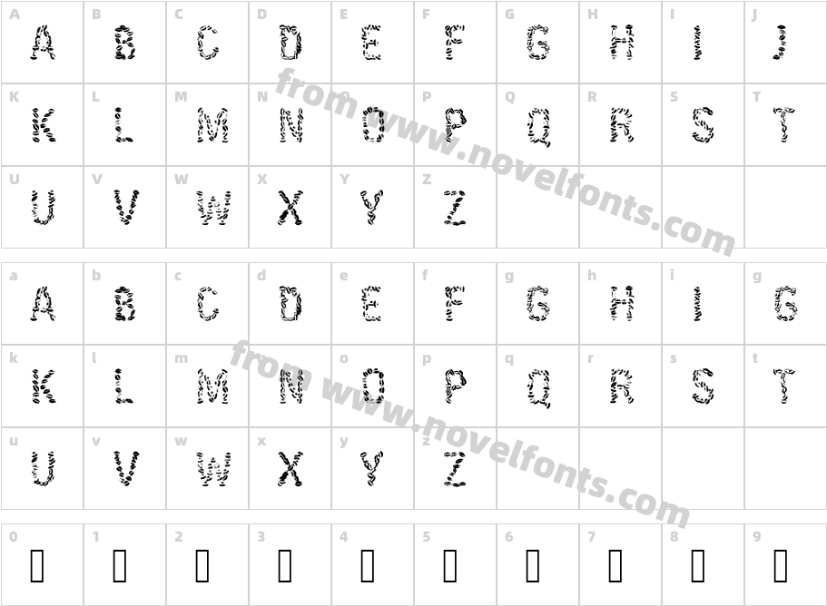 KissingfontCharacter Map