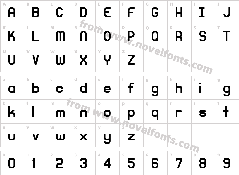 Knochen RegularCharacter Map