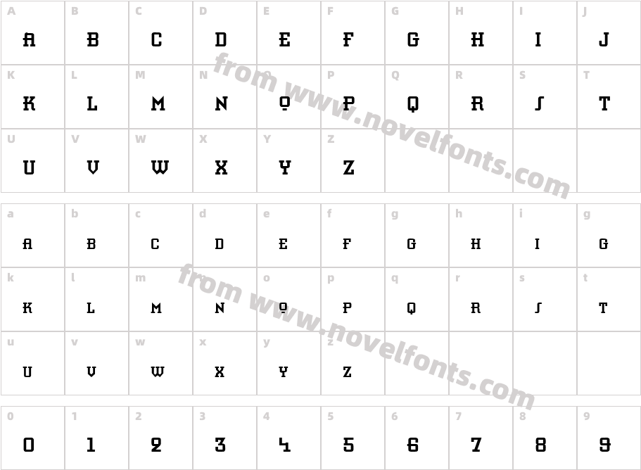 Knomen Condensed Regular SwfteCharacter Map