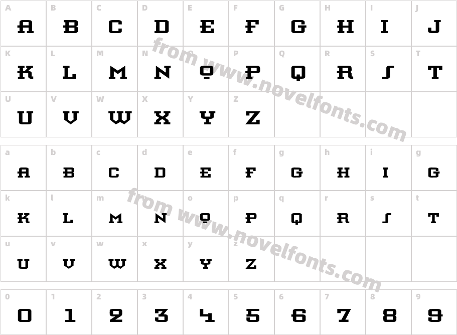 Knomen Extended RegularSWFTECharacter Map