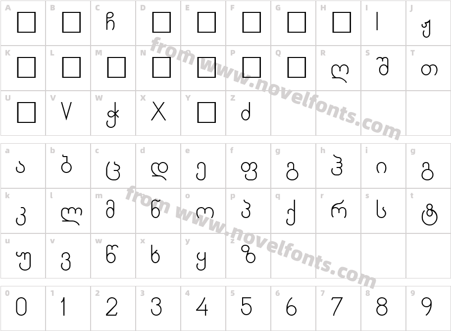 Kolcheti RegularCharacter Map