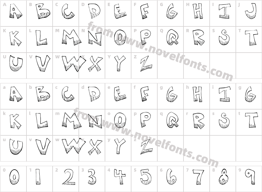 Krazy KoolCharacter Map