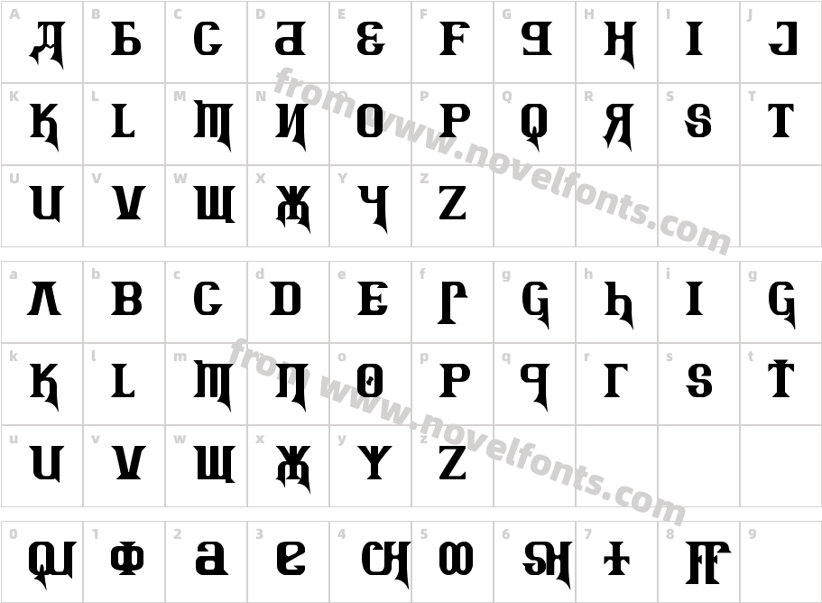 Kremlin Advisor Display Kaps BoldCharacter Map