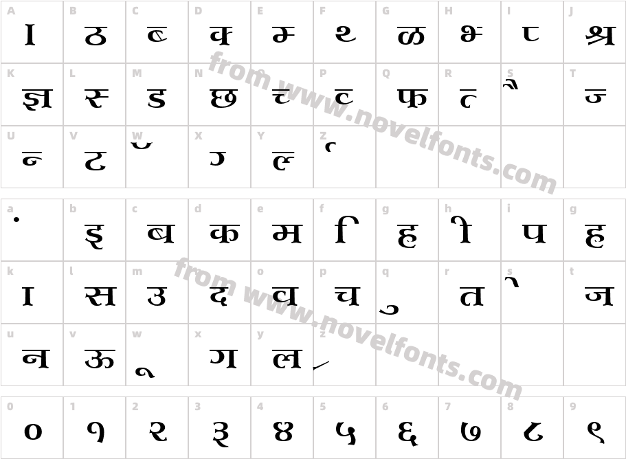 Kruti Dev 701Character Map