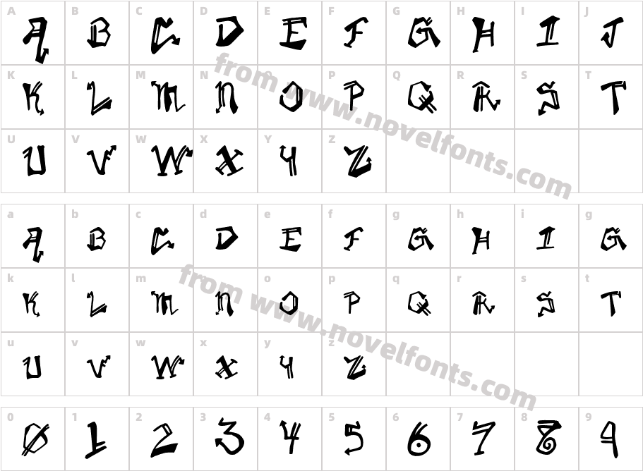 Krylon GothicCharacter Map