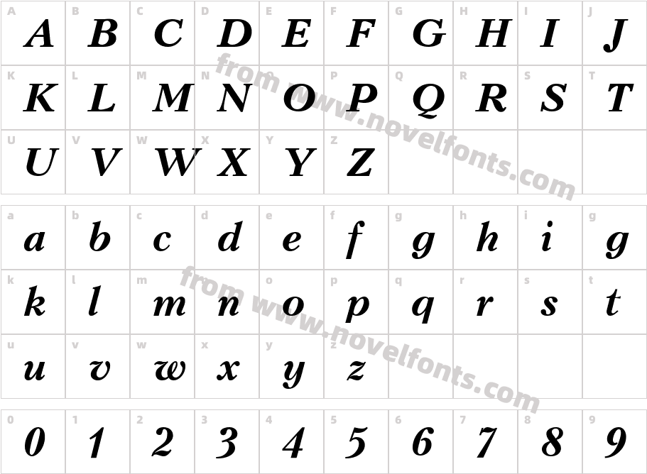 Kudriashov Bold ItalicCharacter Map