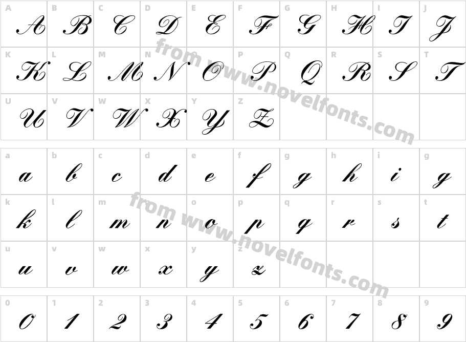 Kunstler Bold RegularCharacter Map