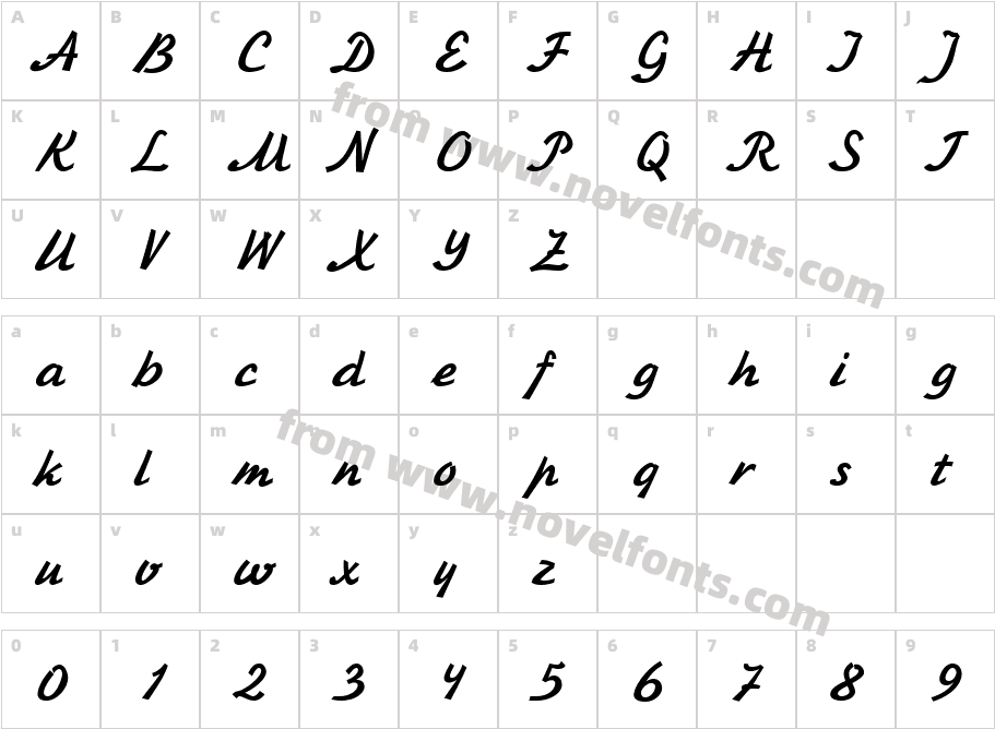 KursivC BoldCharacter Map