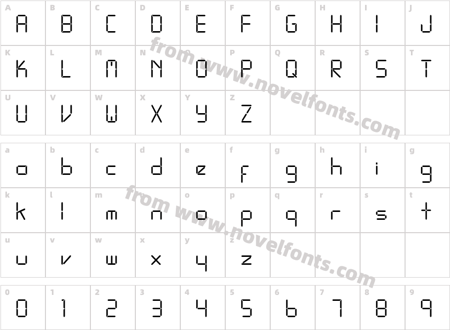 LED FontCharacter Map