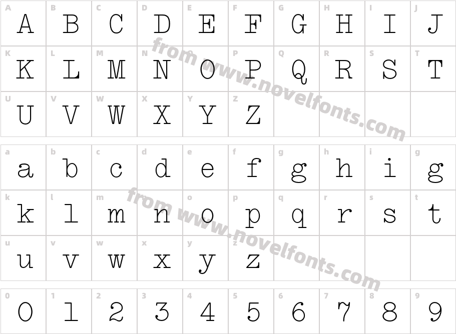 LTC Remington Typewriter ProCharacter Map